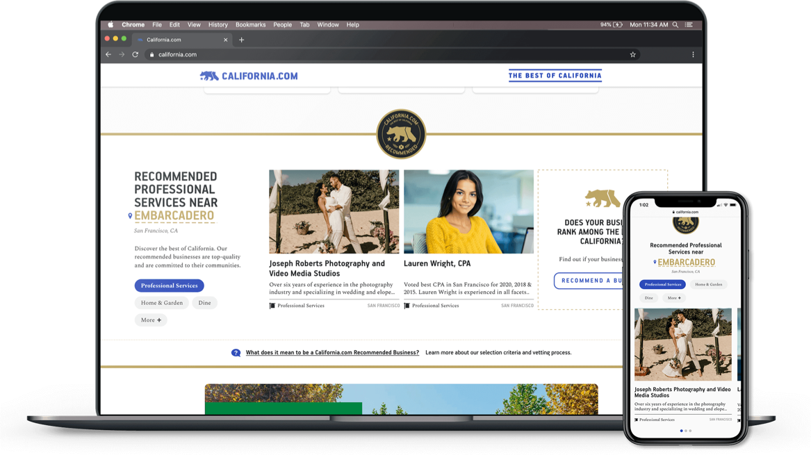 california recommended business